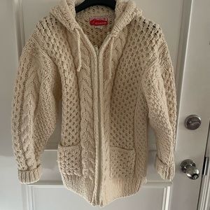 100% Wool Vintage Zip Cardigan